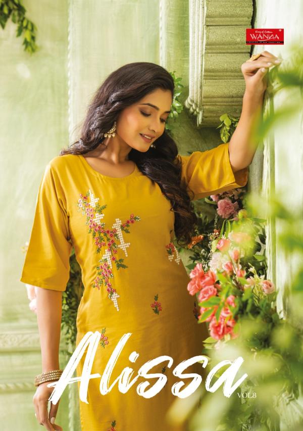 Wanna Alissa Vol 8 Rayon Designer Kurti Pent Collection